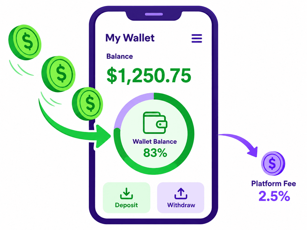 RideApack wallet and payments